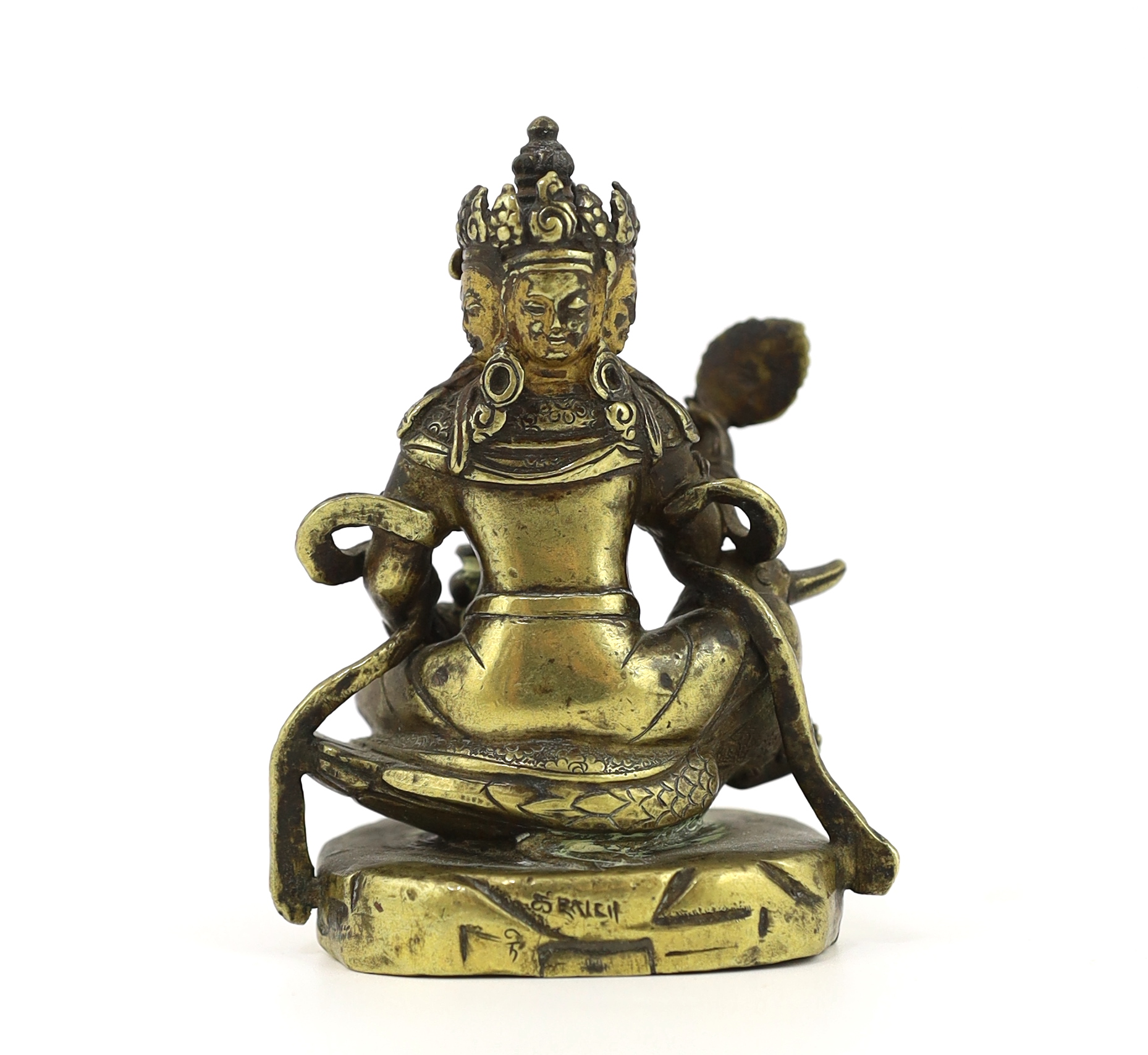 A Tibetan gilt bronze figure of a bodhisattva, 17th century